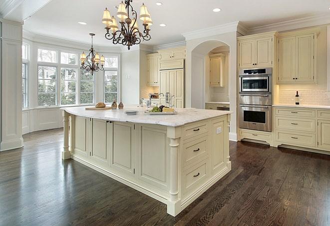 natural wood-look laminate floors in a living room in Joshua, TX